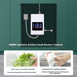 NovuLife pikalämmitin 220 volttia 6000 wattia seinälle lcd-näytöllä kaukosäätimellä keittiöön kylpyhuoneeseen