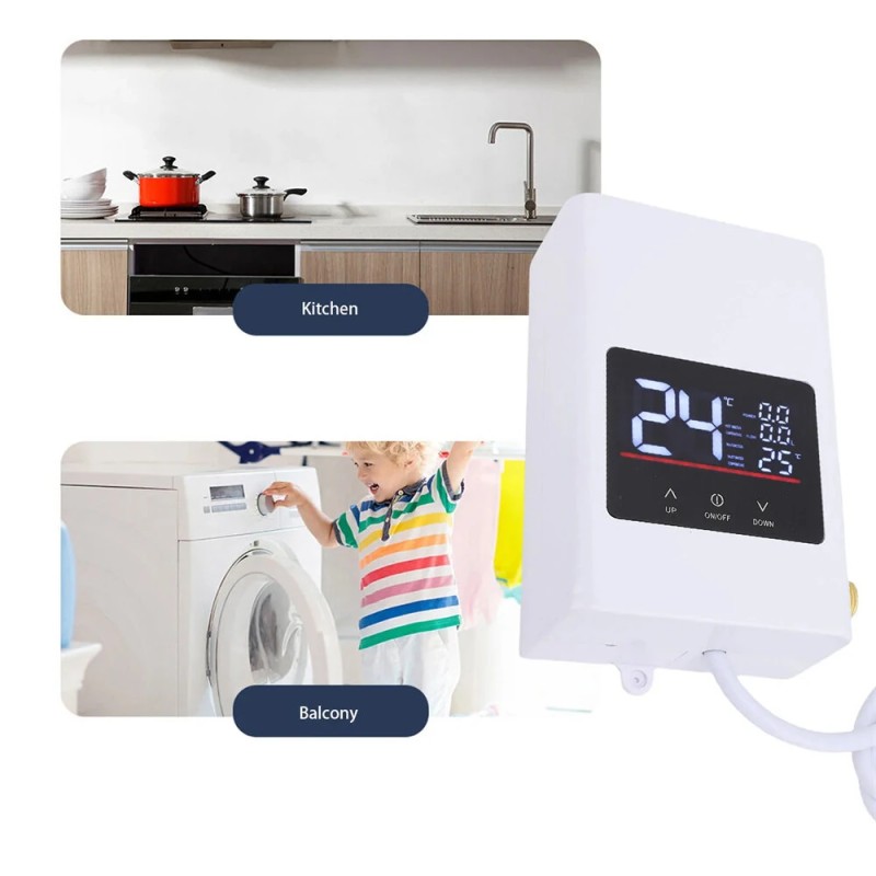 NovuLife pikalämmitin 220 volttia 6000 wattia seinälle lcd-näytöllä kaukosäätimellä keittiöön kylpyhuoneeseen