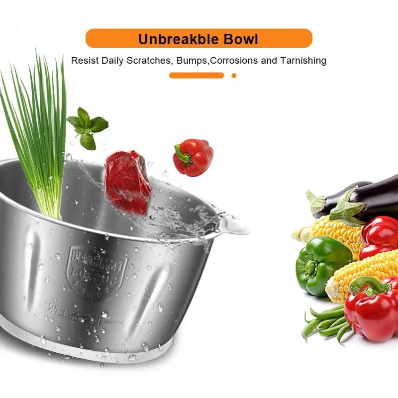 BioloMix 500 watin kahden litran sähköinen lihamylly ruostumaton teräs kaksinopeuksinen