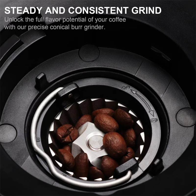 BioloMix automaattinen 30-portainen sähköinen kartioteräinen kahvimylly magneettirenkaalla espressoon ja suodatinkahviin