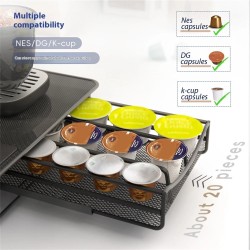 HiBREW kahvikapseleiden laatikkojärjestäjä 20 kapselia yhteensopiva NS DG K-Cup H1B H2B malleille
