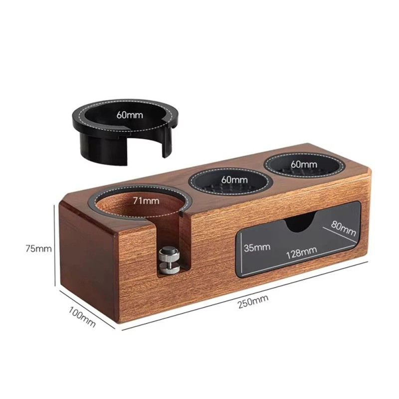 HiBREW puinen tamppausteline koko 51–58 mm liukumaton pidike baristatarvike