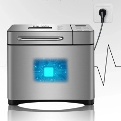 BioloMix ruostumattomasta teräksestä 1 kg leipäkone 19 ohjelmaa 650 wattia