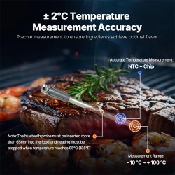 NovuLife älykäs langaton lihalämpömittari bluetooth kaksianturinen grillaukseen retkille ruoanlaittoon