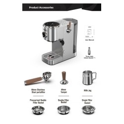 HiBREW H13 kaksoiskattila espressokone ja G7 kahvimylly PID-säädöllä 20 baarin paine 48 jauhatusastetta ruostumatonta terästä