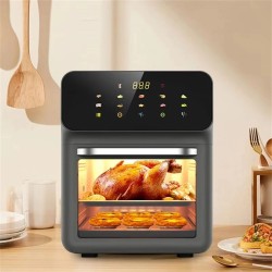 NovuLife 1350W ilmakeitin 15L kosketusnäyttö ikkunalla öljytön perhekoon uuni