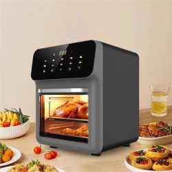 NovuLife 1350W ilmakeitin 15L kosketusnäyttö ikkunalla öljytön perhekoon uuni