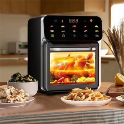 NovuLife 1350W ilmakeitin 15L kosketusnäyttö ikkunalla öljytön perhekoon uuni