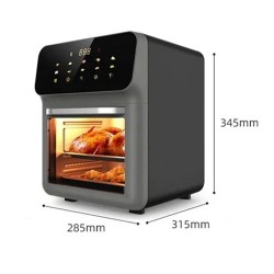 NovuLife 1350W ilmakeitin 15L kosketusnäyttö ikkunalla öljytön perhekoon uuni