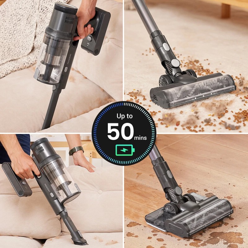 Proscenic P11 moppaus johdoton sauvaimuri 35 kPa imuteho 0,65 l pölysäiliö jopa 50 minuuttia