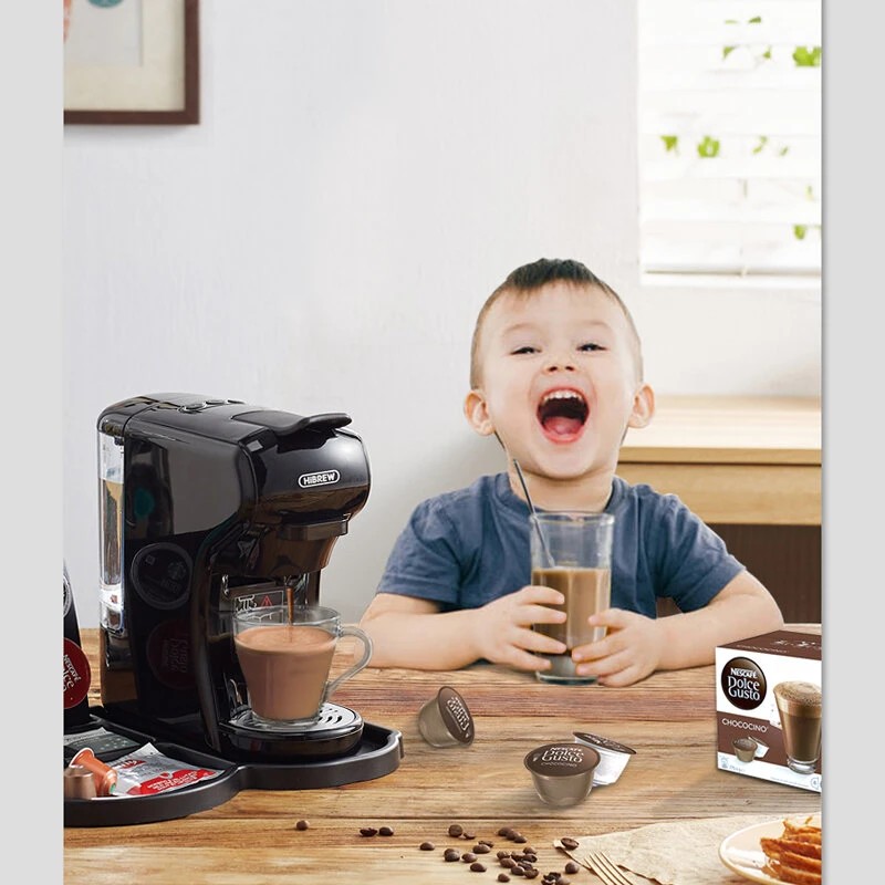 HiBREW H1A kolmitoiminen espresso-kahvinkeitin yhteensopiva NS- ja DG-kapseleiden sekä jauhetun kahvin kanssa nopea lämmitys