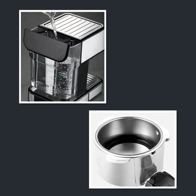HiBREW H5 1050W kahvinkeitin 20 baarin paine puoliautomaattinen cappuccino espresso 1,5l lämpötilanäyttö