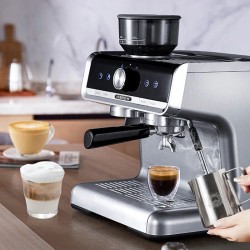 HiBREW H7 puoliautomaattinen espressokone 1450W 19 baarin kartiomylly 30 säätötasoa älylämpötilansäätö