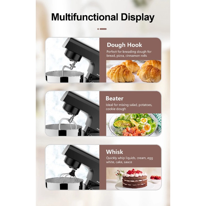 SVEWT SM-1540 1500W yleiskone 5,5l SUS304 ruostumaton kulho kymmenen nopeutta