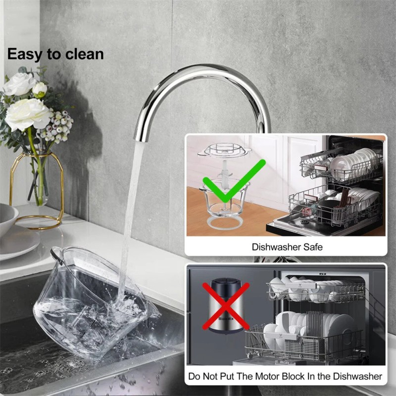 BioloMix 1,8-litrainen lasikulho monitoimikone kaksi nopeutta lihamylly vauvanruoan vihannekset