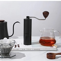 JUSTBUY käsikäyttöinen kahvimylly 38 mm kartioterillä ruostumattomasta teräksestä matkalle ja kotiin