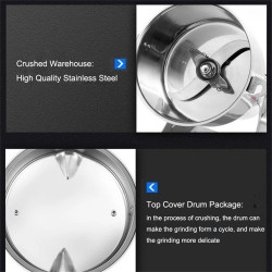 JUSTBUY 800 g nopea sähköinen maustemylly 3000W yrtti- ja viljamylly ruostumaton teräs