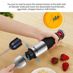 BioloMix 1200-wattinen 5-toiminen sauvasekoitin monitoimisilppuri 800 ml ja 600 ml smoothiekuppi