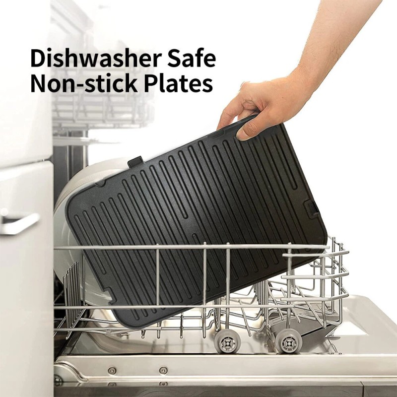 BioloMix 2000W kuusitoiminen sähkögrilli digitaalisilla säätimillä käännettävät tarttumattomat levyt