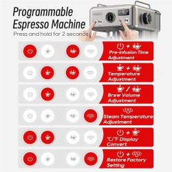 HiBREW H10A ja G3 espressokone ja myllypaketti 20 baarin ohjelmoitavilla höyrysuuttimella