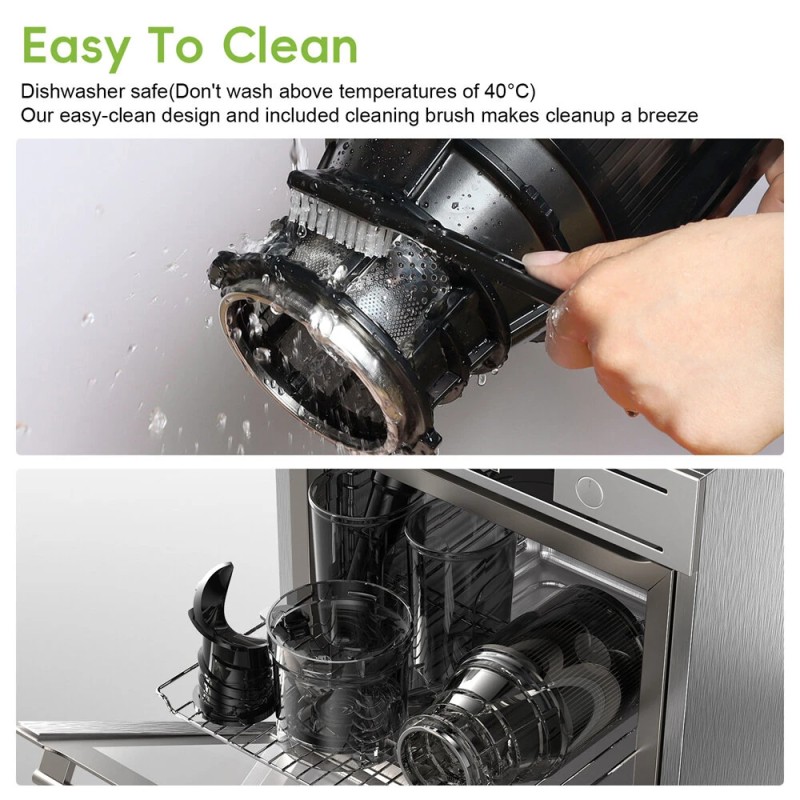 BioloMix hidas kylmäpuristin 130 mm syöttöputkella kokonaisten hedelmien ja vihannesten BPA-vapaa