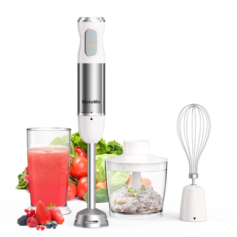 BioloMix 1000W monitoiminen sauvasekoitin silppuri vispilä 600ml smoothiemuki