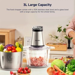 BioloMix mini sähköinen ruoan silppuri kolmesataa wattia teho kaksi kulhoa lihajauhin