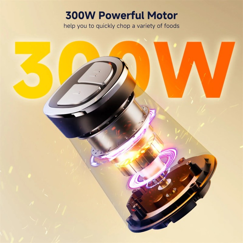 BioloMix mini sähköinen ruoan silppuri kolmesataa wattia teho kaksi kulhoa lihajauhin