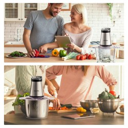 BioloMix mini sähköinen ruoan silppuri kolmesataa wattia teho kaksi kulhoa lihajauhin