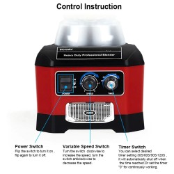 BioloMix raskas ammattitehosekoitin 2200-wattinen 2-litrainen kannu jäiden ja pakasteiden murskaaja