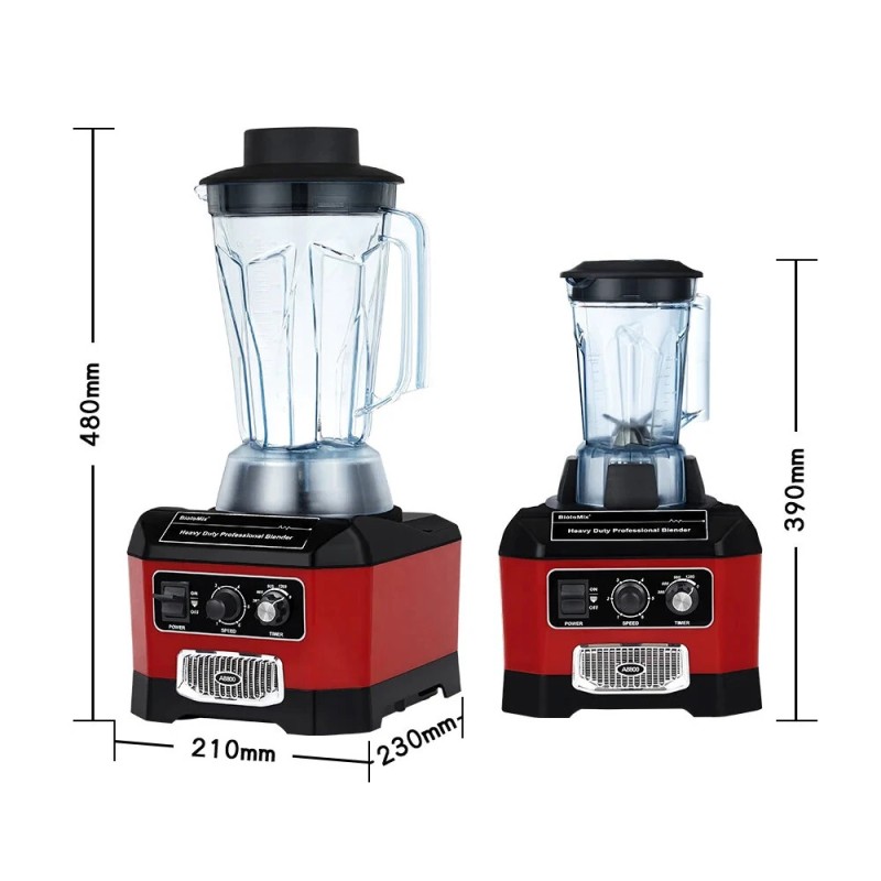 BioloMix raskas ammattitehosekoitin 2200-wattinen 2-litrainen kannu jäiden ja pakasteiden murskaaja