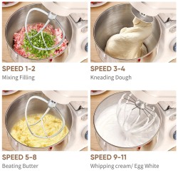 BioloMix yleiskone viiden litran kulholla 1200 watin tasavirtamoottori 11-nopeuksinen OLED-kosketusnäyttö