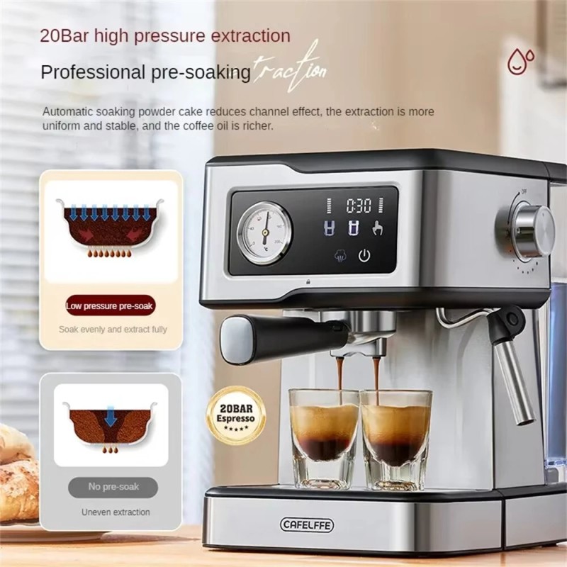 CAFELFFE MK-901 espressokone 20 baarin kosketuspaneeli maidonvaahdotin säädettävä lämpötila kompakti