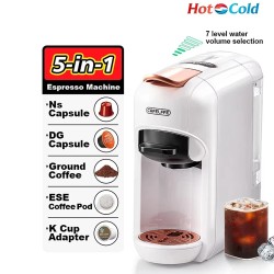 CAFELFFE MK-606 monitoimikapselikahvinkeitin yhteensopiva NS DG KCUP ESE seitsemänportainen vedenmääränsäätö kuuma-kylmä