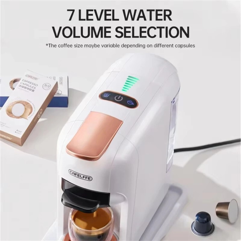 CAFELFFE MK-606 monitoimikapselikahvinkeitin yhteensopiva NS DG KCUP ESE seitsemänportainen vedenmääränsäätö kuuma-kylmä