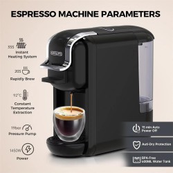 CAFELFFE MK-603 nelitoiminen kapseli ja jauhekahvinkeitin 19-baarin paine 600 ml