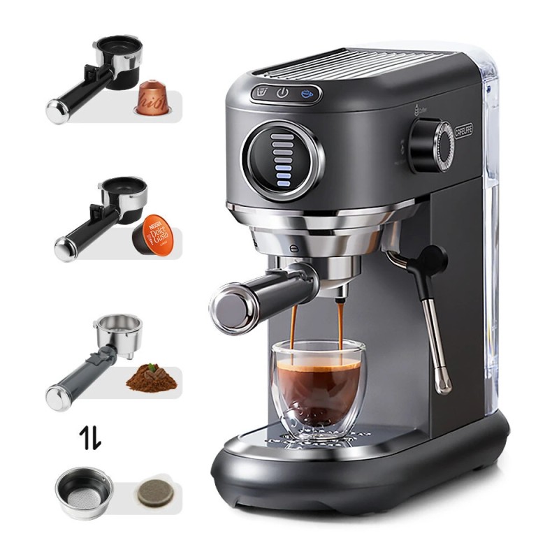 CAFELFFE MK 601F puoliautomaattinen espresso 19 baarin 1450W portafiltteri höyrysauva kapseliyhteensopiva