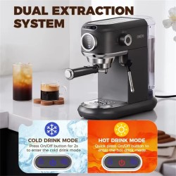 CAFELFFE MK-601F puoliautomaattinen espresso 19 baarin 1450W portafiltteri höyrysauva kapseliyhteensopiva