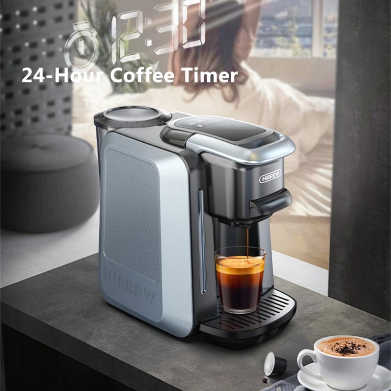 HiBREW H6 nelitoiminen kapselikahvinkeitin 20 barin älykäs kapselitunnistus kuuma/kylmäuutto NS DG K-Cup yhteensopiva