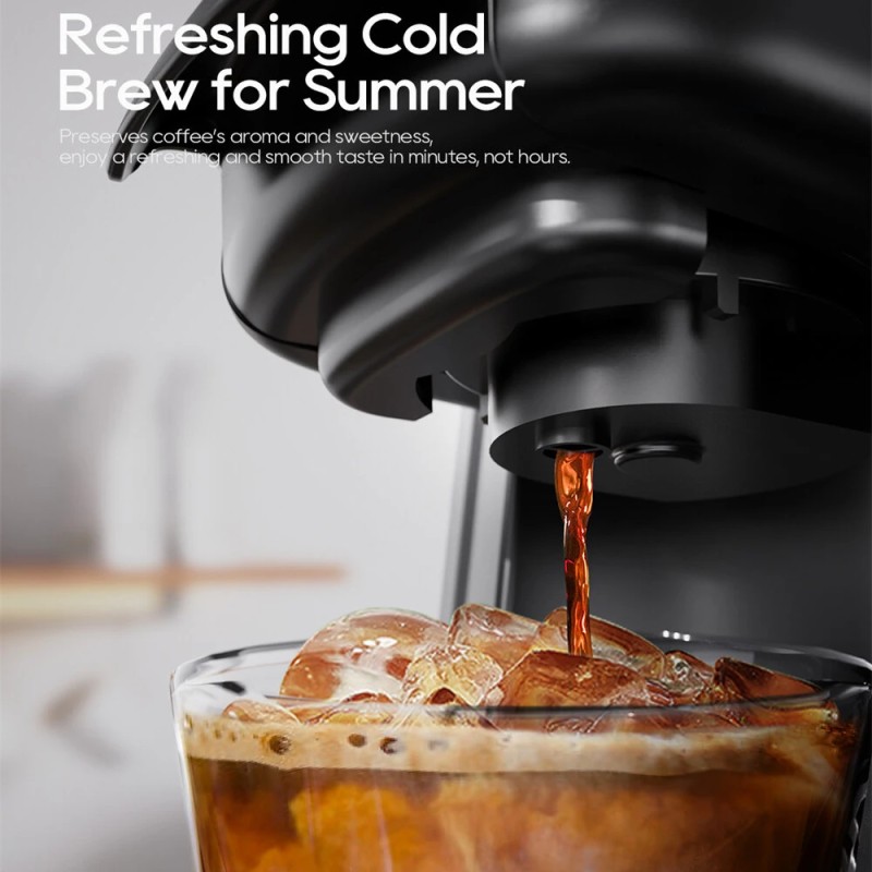 HiBREW H6 nelitoiminen kapselikahvinkeitin 20 barin älykäs kapselitunnistus kuuma/kylmäuutto NS DG K-Cup yhteensopiva