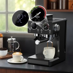 HiBREW H20 espressokone 1350W 20 barin paine sisäänrakennettu mylly maidonvaahdotin PID-lämpötilansäätö
