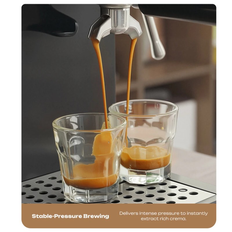 HiBREW H20 espressokone 1350W 20 barin paine sisäänrakennettu mylly maidonvaahdotin PID-lämpötilansäätö