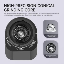 NovuLife BG710T sähköinen kartiomainen kahvimylly 30 jauhatusasetusta lcd-kosketusnäyttö 100 g papusäiliö