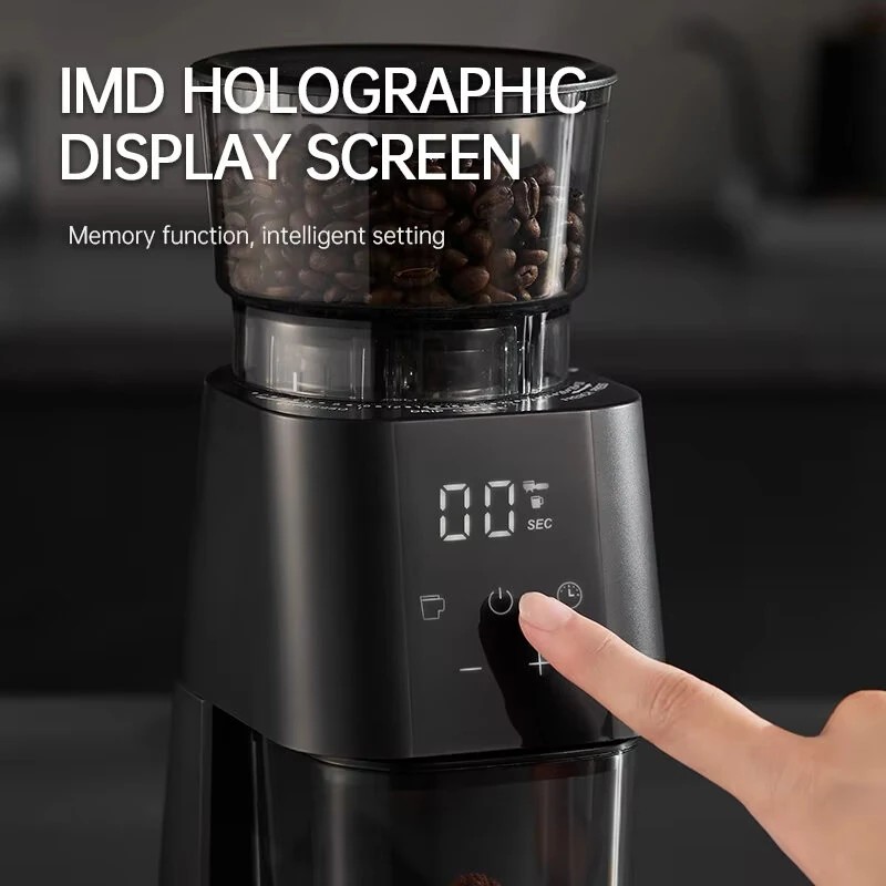 NovuLife BG710T sähköinen kartiomainen kahvimylly 30 jauhatusasetusta lcd-kosketusnäyttö 100 g papusäiliö