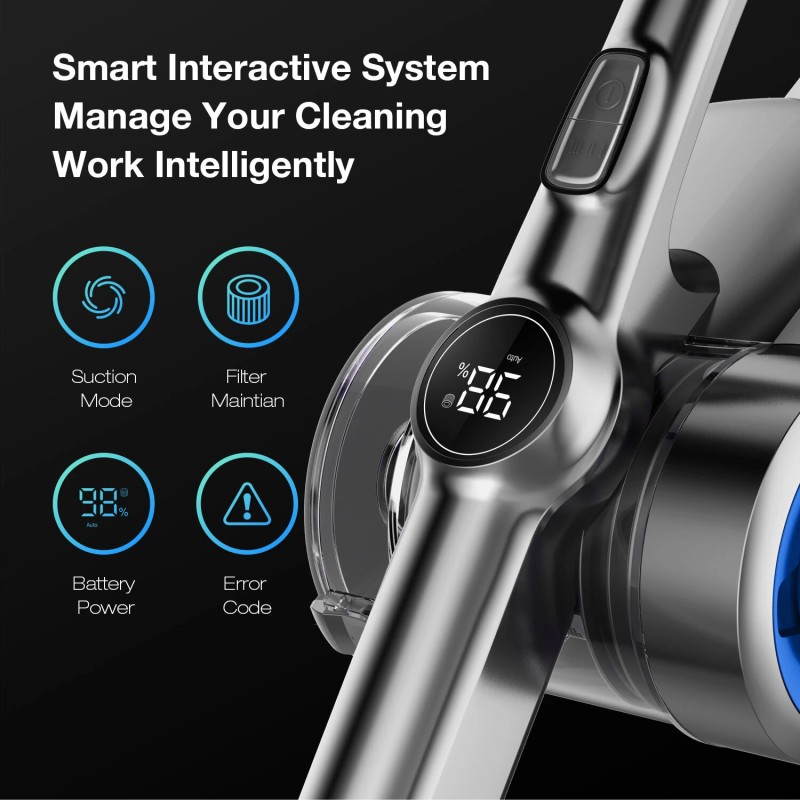 JIMMY H8 johdoton imuri 160AW 25000Pa 60 minuuttia LED-näyttö 4 tilaa