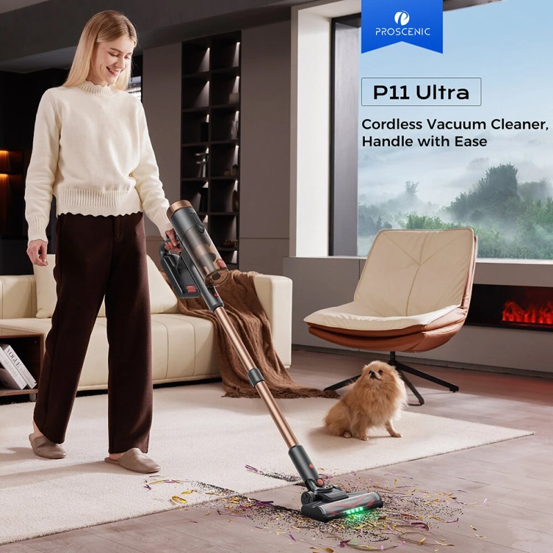 Proscenic P11 Ultra langaton käsikäyttöinen imuri 40 kPa älykäs LED-näyttö suurikapasiteettinen akku vihreän valon tunnistus