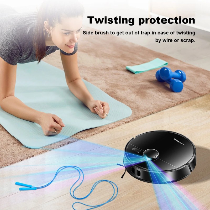 LIECTROUX M70 Pro robotti-imuri ja moppi, itsetyhjentyvä 3 l pölypussi, 6500Pa imuteho