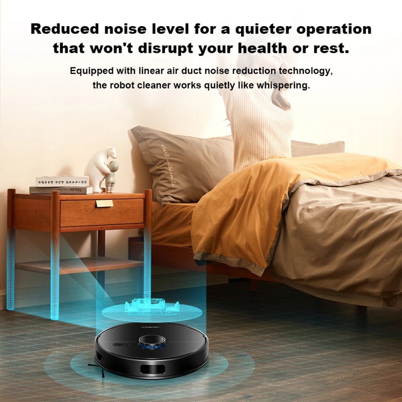 LIECTROUX M70 Pro robotti-imuri ja moppi, itsetyhjentyvä 3 l pölypussi, 6500Pa imuteho