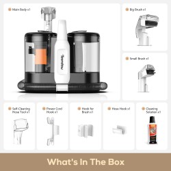 Teendow C5 kannettava matonpuhdistin tehokas imuteho kaksoisvesisäiliöllä itsepuhdistuva letku