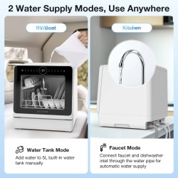 BlitzHome BH-4-CDW kompakti älykäs pöytämallinen astianpesukone sovellusohjauksella viiden litran vesitankilla